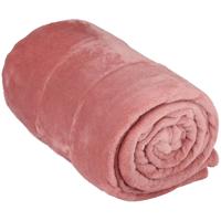 Flanellen plaid in roze 200x150cm - thumbnail