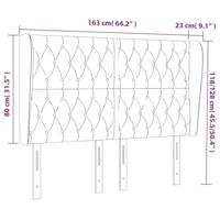 Hoofdbord met randen 163x23x118/128 cm stof blauw - thumbnail
