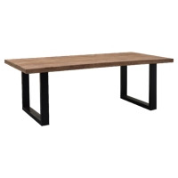 Brix Eettafel 'Sturdy' Boomstam, Mangohout en staal, 160 x 90cm - thumbnail