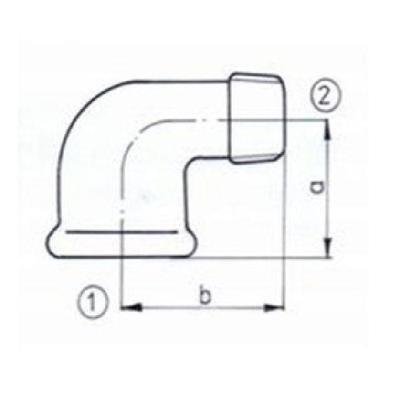 Knie 90gr Nr.92 RVS 1-1/4
