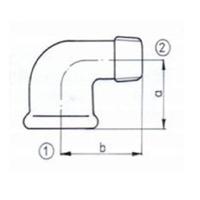 Knie 90gr Nr.92 RVS 1-1/4 - thumbnail