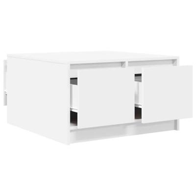Salontafel met lades 70,5x70x40 cm wit