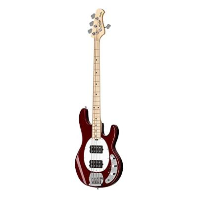 Sterling by Music Man StingRay Ray4 HH Candy Apple Red elektrische basgitaar