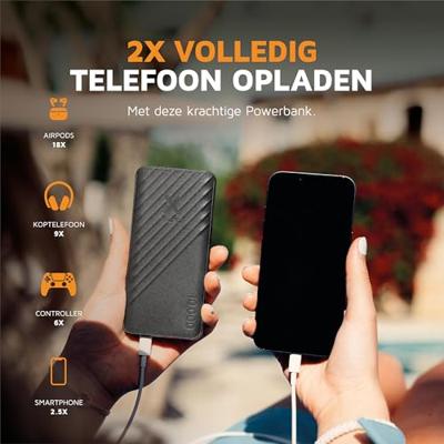 Xtorm Go2 Power Pack 10000 mAh Powerbank Zwart - thumbnail