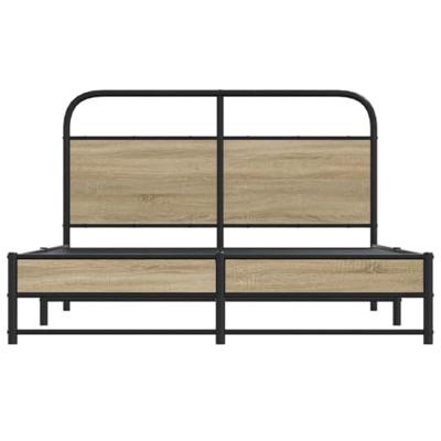 Bedframe zonder matras bewerkt hout gerookt eiken 120x200 cm