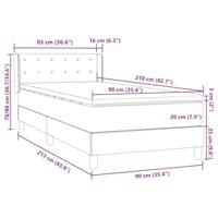 Boxspring met matras fluweel donkergrijs 90x210 cm - thumbnail
