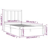 Bedframe massief grenenhout wit 100x200 cm - thumbnail