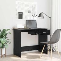 Bureau met lade Zwart eiken 100 x 50 x 76 cm Bewerkt hout - thumbnail