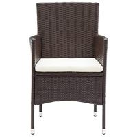 Tuinstoelen 4 st poly rattan bruin - thumbnail