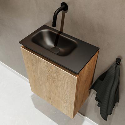 MONDIAZ TURE 40cm toiletmeubel washed oak. EDEN wastafel urban links geen kraangat