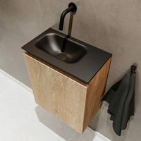 MONDIAZ TURE 40cm toiletmeubel washed oak. EDEN wastafel urban links geen kraangat - thumbnail