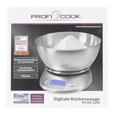 ProfiCook KW1040 keukenweegschaal Zwart, Roestvrijstaal Elektronische keukenweegschaal