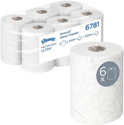 Kleenex handdoekrol Ultra Slimrol, 2-laags, 100 m per rol, pak van 6 rollen Kleenex handdoekrol Ultra Slimrol, 2-laags, 100 m per rol, pak van 6 rollen
