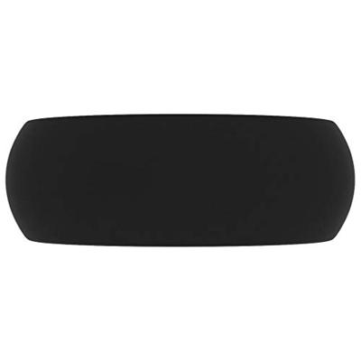 VidaXL Wastafel rond 40x15 cm keramiek matzwart VidaXL Wastafel rond 40x15 cm keramiek matzwart