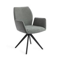 Jesper Home Draaibare Eetkamerstoel 'Misaki' Turn Black, kleur Breezy Blue - thumbnail