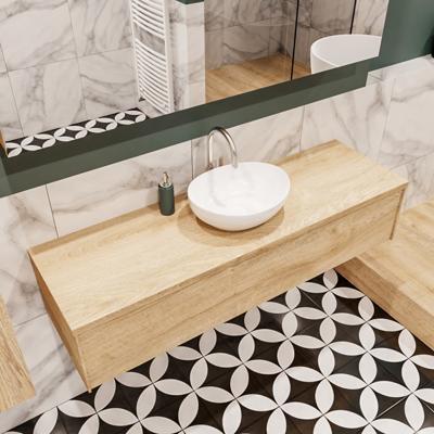 Mondiaz Lush Barco badmeubel Washed oak 150 cm 1 lade mdf 1 waskom midden 1 kraangat Mondiaz Lush Barco badmeubel Washed oak 150 cm 1 lade mdf 1 waskom midden 1 kraangat