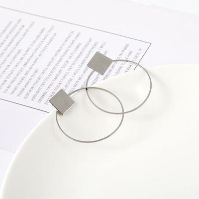 Simple Style Fashion oorbellen vrouwen Square ronde geometrische hangende Earrings(Silver)