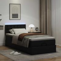 Ottoman bed met matrassen en LED's 100x200cm kunstleer zwart - thumbnail