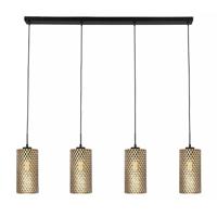 Freelight Hanglamp Cestino 4 lichts L 120 cm zwart - goud - thumbnail