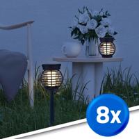 Solarlamp palermo met warm wit licht - tafellamp, priklamp en hanglamp in 1 - set van 8 - thumbnail