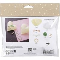 Creativ Company Mini hobbyset naaien, harten, off white, 1 doos - thumbnail