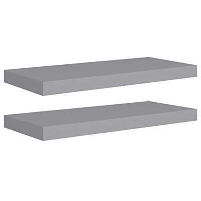 VidaXL Wandschappen zwevend 2 st 60x23,5x3,8 cm mdf grijs VidaXL Wandschappen zwevend 2 st 60x23,5x3,8 cm mdf grijs