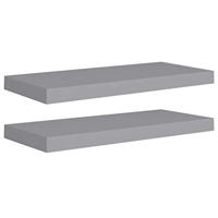 VidaXL Wandschappen zwevend 2 st 60x23,5x3,8 cm mdf grijs - thumbnail