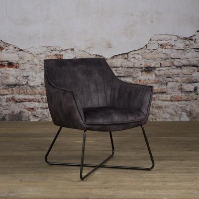 Tower Living Fauteuil 'Monte' Velvet, kleur Antraciet