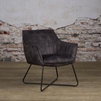 Tower Living Fauteuil 'Monte' Velvet, kleur Antraciet - thumbnail