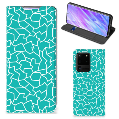 Samsung Galaxy S20 Ultra | Bookcase | Cracks Blue