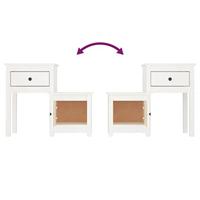 Nachtkastjes 2 st 79,5x38x65,5 cm massief grenenhout wit - thumbnail