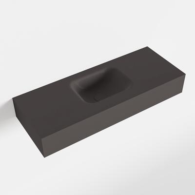 MONDIAZ LEX Dark_grey vrijhangende solid surface wastafel 80cm. Positie wasbak midden