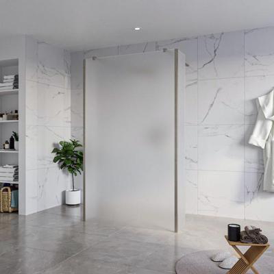 Fortifura Galeria Vrijstaande Inloopdouche - 120x200cm - Glas mat - antikalk - 8mm veiligheidsglas - 2 zijwanden 40cm - wandsteunen en hoekprofielen - Geborsteld Gunmetal PVD SW927771 2x/SW797928/SW797921 2x/SW798732 2x