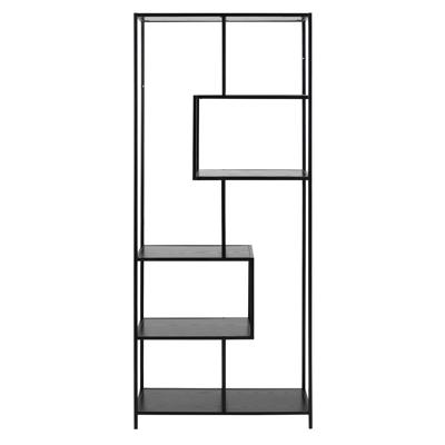 Boekenkast Jaxx - zwart - 185x77x35 cm - Leen Bakker
