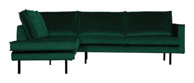 WOOOD Hoekbank 'Rodeo' Links, Velvet, kleur Green Forest
