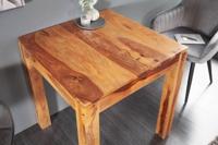 Massief houten eettafel PURE 70cm bistrotafel met natuurlijke Sheesham steenafwerking vierkant - 36746 - thumbnail