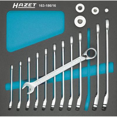 HAZET Ratelringsteeksleutelset - met vierkante adapters 163-186/16 - Buitentwaalfkant tractieprofiel - 16-delig - 8 - 19 HAZET Ratelringsteeksleutelset - met vierkante adapters 163-186/16 - Buitentwaalfkant tractieprofiel - 16-delig - 8 - 19