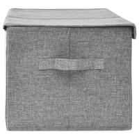VidaXL Opbergbox 50x30x25 cm stof grijs - thumbnail