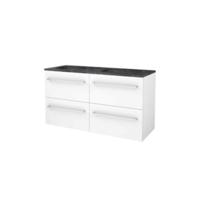 Basic-Line Start 46 Badkamermeubelset - 120 x 46 cm - Met Grepen - 4 Lades - Hardstenen Wastafel - Zonder Kraangat - Ice White - thumbnail