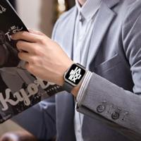 Magnetische stalen band - Zeer sterke magneet - Zwart - Geschikt voor Apple Watch 44mm / 45mm / 46mm / 49mm - thumbnail