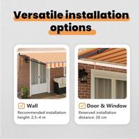 VidaXL Markies geel en oranje 500 x 300 x 165 cm polyester en metaal - thumbnail