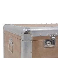 Opbergkist 91x52x40 cm massief vurenhout bruin - thumbnail