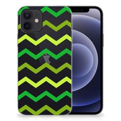 iPhone 12 | 12 Pro (6.1") | TPU bumper | Zigzag Groen iPhone 12 | 12 Pro (6.1") | TPU bumper | Zigzag Groen