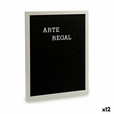 Schilderij Gift Decor Wit Zwart 2,5 x 50,5 x 40,5 cm Paneel 144 Letters (12 Stuks)