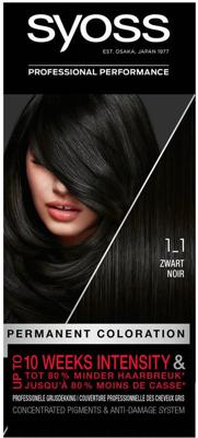 Syoss Permanent Coloration Haarverf - 1-1 Zwart