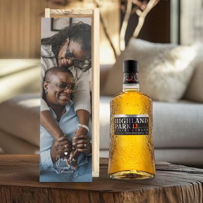 Whisky in bedrukte kist - Highland Park 12 Years Whisky in bedrukte kist - Highland Park 12 Years
