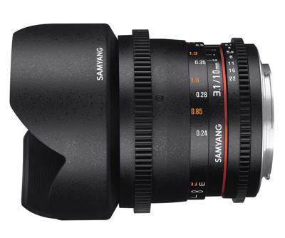 Samyang 10mm T3.1 VDSLR ED AS NCS CS II SLR Ultra-groothoeklens Zwart Samyang 10mm T3.1 VDSLR ED AS NCS CS II SLR Ultra-groothoeklens Zwart