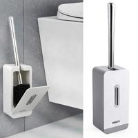 MENGNI zuig muur lange handvat toilet borstel opbergdoos badkamer schoonmaken Kit (grijs) - thumbnail