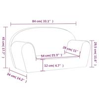 Kinderbank 2-zits zacht pluche antracietkleurig - thumbnail