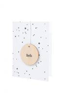 Zusss Wenskaart met houten tag liefs wit - thumbnail